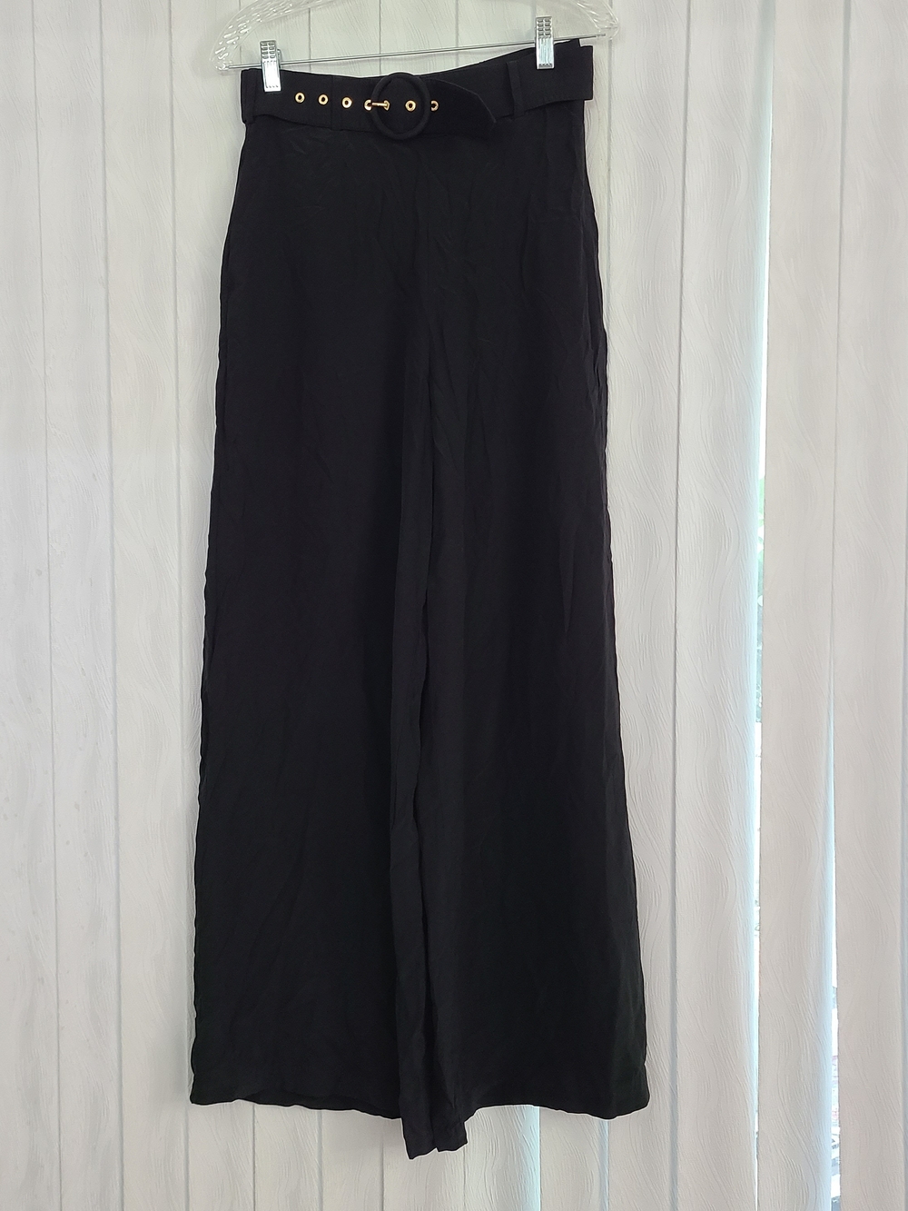 Zimmermann 2 Black Silk Lightweight High Waist Wide Leg Quiet Luxury Belted Pant